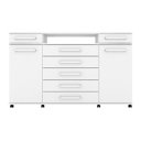 Ver imagem 1 de Cômoda Solteiro London c/ 2 Portas e 7 Gavetas Branco - Demóbile