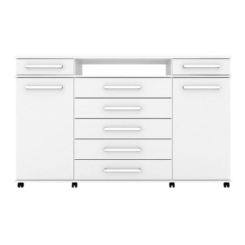 Cômoda Solteiro London c/ 2 Portas e 7 Gavetas Branco - Demóbile