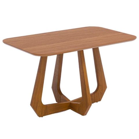 Mesa de Jantar Bromélia 4 Lugares Retangular MDF 130x80cm Cinamomo Milani Movelaria