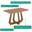 Ver imagem 3 de Mesa de Jantar Bromélia 4 Lugares Retangular MDF 130x80cm Cinamomo Milani Movelaria
