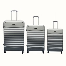 Conjunto Malas Abs P M G Rodas Giro 360 Travel Love Cinza - 1