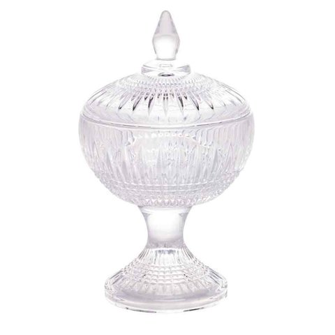 Potiche Decorativo Cristal com Pé Queen 11x18 Cm Wolff