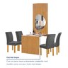 Conjunto Mesa Bella Ripada 120cm com Painel Espelhado Tampo Bella com Vidro 4 Cadeiras Canela - 8
