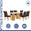 Ver imagem 3 de Conjunto Mesa Stella Ripada 170cm com 6 Cadeiras Stella Tampo Smart Plus com Vidro