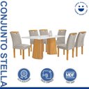 Ver imagem 2 de Conjunto Mesa Stella Ripada 170cm com 6 Cadeiras Stella Tampo Smart Plus com Vidro