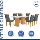 Ver imagem 3 de Conjunto Mesa Stella Ripada 170cm com 6 Cadeiras Stella Tampo Smart Plus com Vidro