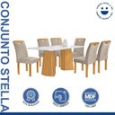 Ver imagem 3 de Conjunto Mesa Stella Ripada 170cm com 6 Cadeiras Stella Tampo Smart Plus com Vidro