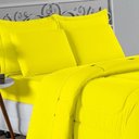 Ver imagem 3 de Kit Edredom Dupla Face + Jogo de Lençol Casal Viúva Nobre 7 Peças Malha 100% Algodão - Amarelo