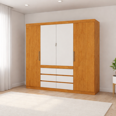 Guarda Roupa 4 Portas 6 Gavetas Xline -grand Line