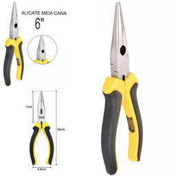 Kit 4 Ferramentas-1 Alicate Universal 8"+1 de Corte Diagonal 6"+1 de Bico Meia Cana 6"+1 Trena 5 Met - 5