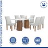 Conjunto Mesa Stella Ripada 170cm com 6 Cadeiras Canela Tampo Smart Plus com Vidro - 2
