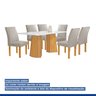 Conjunto Mesa Stella Ripada 170cm com 6 Cadeiras Canela Tampo Smart Plus com Vidro - 16