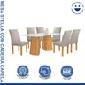 Conjunto Mesa Stella Ripada 170cm com 6 Cadeiras Canela Tampo Smart Plus com Vidro - 2