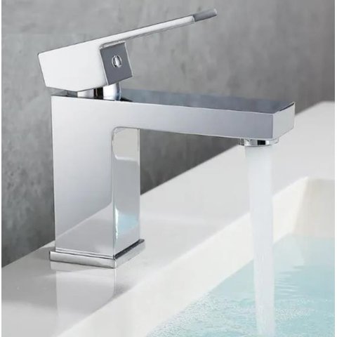 Torneira Monocomando Cascata Banheiro Baixa Luxo 7127 Prata Luuk Young