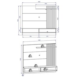 Painel Para Tv Até 65" 180cm Preto Fosco/Milano - 2
