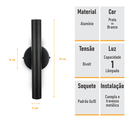 Ver imagem 6 de Arandela de Parede Slim Palito - Preto + Led Gu10
