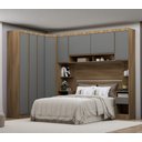 Ver imagem 1 de Guarda Roupa Dormitório Modulado Veneza Casal Queen 1,58 m Canto Luciane M06:Cinza Supremo