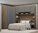 Ver imagem 1 de Guarda Roupa Dormitório Modulado Veneza Casal Queen 1,58 m Canto Luciane M06:Cinza Supremo
