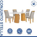 Ver imagem 2 de Conjunto Mesa Stella Ripada 120cm com 4 Cadeiras Stella Tampo Smart Plus com Vidro