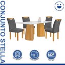 Ver imagem 2 de Conjunto Mesa Stella Ripada 120cm com 4 Cadeiras Stella Tampo Smart Plus com Vidro