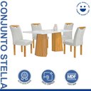Ver imagem 2 de Conjunto Mesa Stella Ripada 120cm com 4 Cadeiras Stella Tampo Smart Plus com Vidro