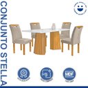 Ver imagem 2 de Conjunto Mesa Stella Ripada 120cm com 4 Cadeiras Stella Tampo Smart Plus com Vidro