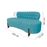 Sofá 2 Lugares Orgânico Curvo Tókio 150cm Suede Azul Turquesa - 7