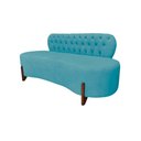 Ver imagem 1 de Sofá 2 Lugares Orgânico Curvo Tókio 150cm Suede Azul Turquesa