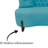 Sofá 2 Lugares Orgânico Curvo Tókio 150cm Suede Azul Turquesa - 6