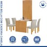 Conjunto Mesa Bella Ripada 120cm com 4 Cadeiras Canela Tampo Bella com Vidro - 2