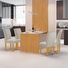 Conjunto Mesa Bella Ripada 120cm com 4 Cadeiras Canela Tampo Bella com Vidro - 1