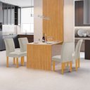 Ver imagem 1 de Conjunto Mesa Bella Ripada 120cm com 4 Cadeiras Canela Tampo Bella com Vidro