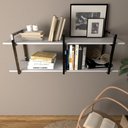 Ver imagem 2 de Prateleira Industrial Moveis Escritorio Quarto Estante Infantil Livros Branco Ferro e Madeira