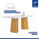 Ver imagem 3 de Conjunto Sala de Jantar Mesa 4 Cadeiras Vidro Ripado Stella Cinamomo/Off White/Veludo Bege Escuro