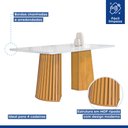 Ver imagem 4 de Conjunto Mesa Stella Ripada 120cm com 4 Cadeiras Canela Tampo Smart Plus com Vidro