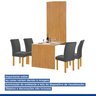 Conjunto Mesa Bella Ripada 120cm com 4 Cadeiras Canela Tampo Bella com Vidro - 16
