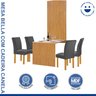 Conjunto Mesa Bella Ripada 120cm com 4 Cadeiras Canela Tampo Bella com Vidro - 2