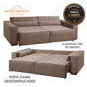 Ver imagem 5 de Sofa Cama 200cm Retratil e Reclinavel 4 Lugares Nepal Bege Castor