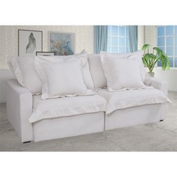 Sofá Cama Niágara 4 Lugares Retrátil e Reclinável 200cm Boucle com Molas - 1