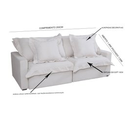 Sofá Cama Niágara 4 Lugares Retrátil e Reclinável 200cm Boucle com Molas - 4