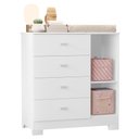 Ver imagem 6 de Jogo de Quarto Infantil New Katatau Guarda Roupa e Cômoda Branco Brilho - Reller Móveis