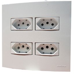 Caixa 4x4 Versatil Sobrepor Branco MarGirius Slim Sobrepor 4x4" 2 tomadas 10 A+ 2 tomadas 20 A Separ - 5
