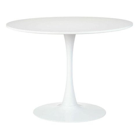 Mesa Saarinen Tulipa Redonda 100cm Tampo Madeira Branca 5 Lugares