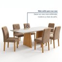 Ver mais imagens de Conjunto Sala de Jantar 6 Lugares Retangular Tampo Vidro MDF 160x80cm Mesa Lyra e Cadeiras Carol
