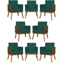 Ver imagem 1 de Kit 8 Poltronas Decorativas Modernas para Recepção Lis Corino Suede Cores Pé 30 Cm
