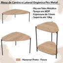 Ver imagem 2 de Kit Mesa de Centro e Lateral Organica Pes Metal Preto Hanover Artesano