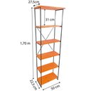 Ver imagem 4 de Estante Torre Industrial de Ferro Slim 6 Prateleiras Carvalho e Preto