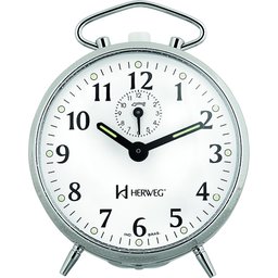 Relógio Despertador Mecânico a Cordas Cromado Herweg 2210-207 - 1
