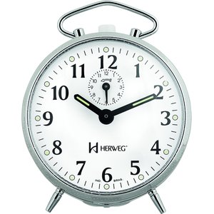 Relógio Despertador Mecânico a Cordas Cromado Herweg 2210-207