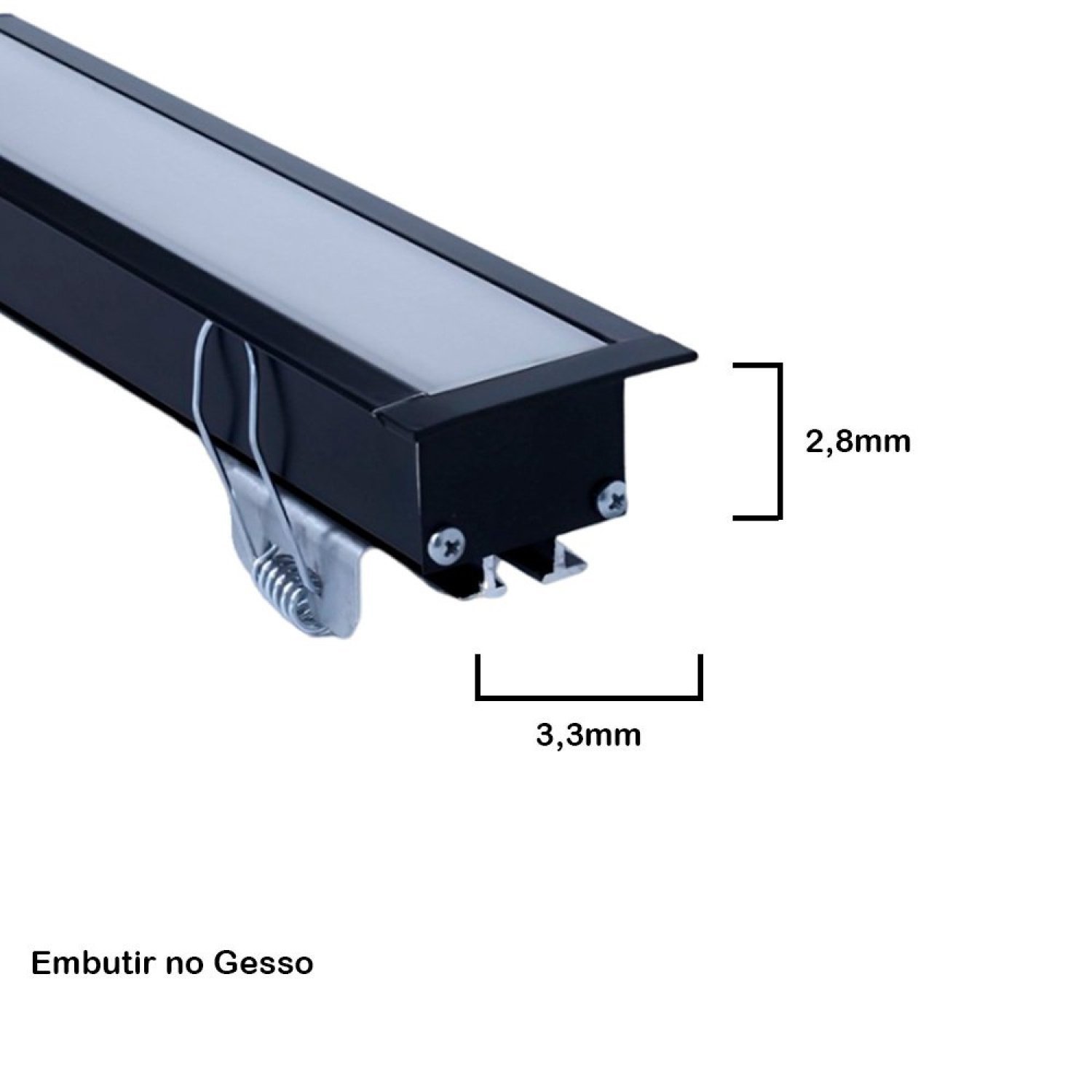 Perfil de 3 Metros de Embutir 33x28mm sem Fita de Led - 4